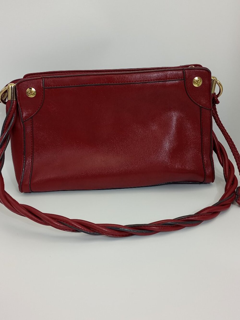 Relic by Fossil Red Shoulder Bag Braided Strap Burgundy Handbag Purse